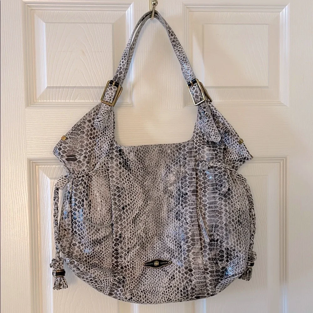 Elegant Elliott Lucca Sintra Snakeskin Pattern Leather Over The Shoulder Bag